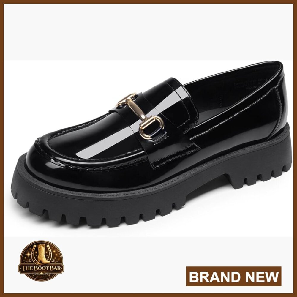 Platform Loafers with Arch Support Slip On Dressy Business Shoes